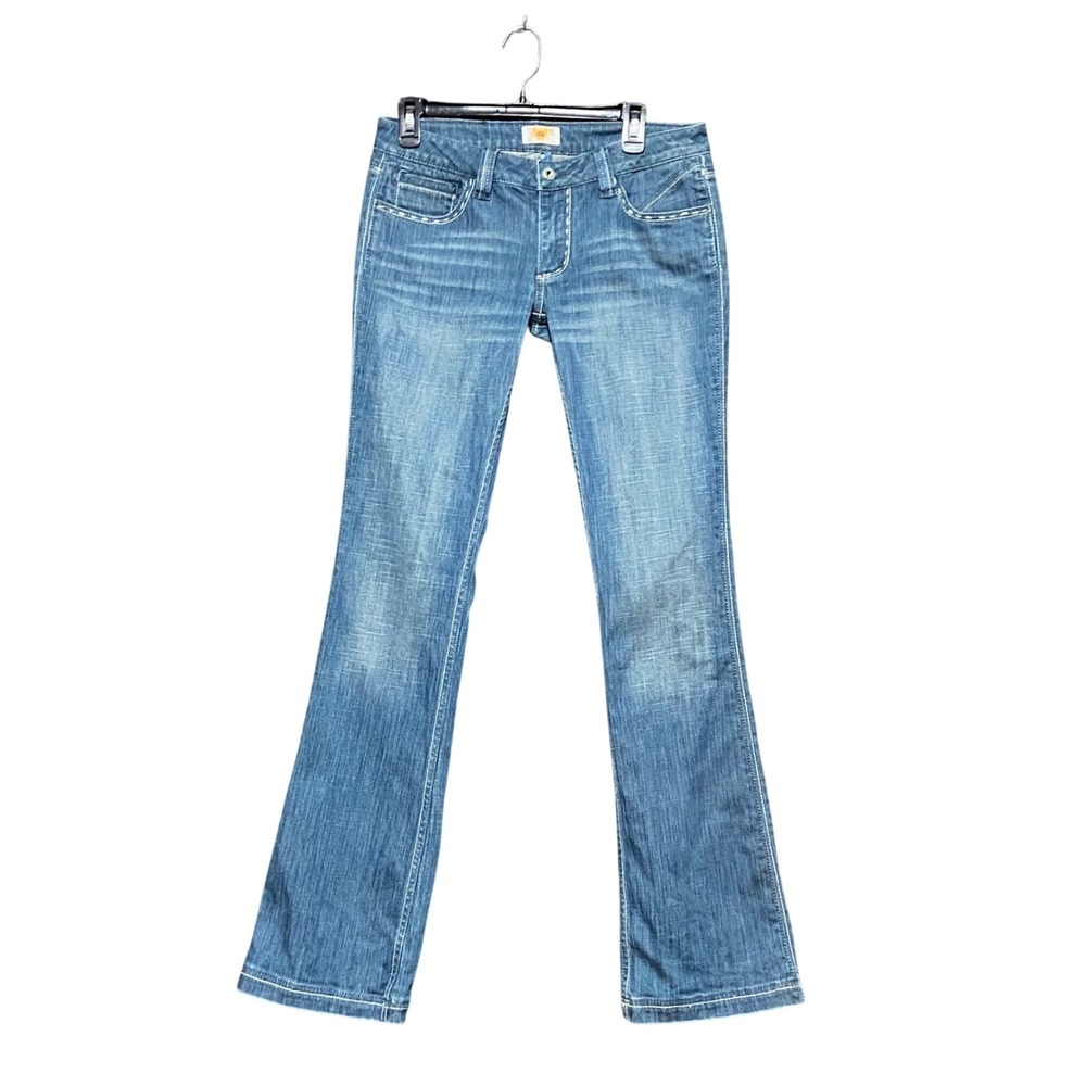 Antik Denim Women 30 Medium Wash Embroidered Bootcut Jeans Low Rise Western Y2K